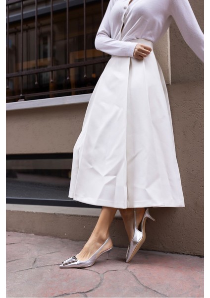 Grean Kadin Gumus Toka Detay Topuklu Ayakkabi fiyatları