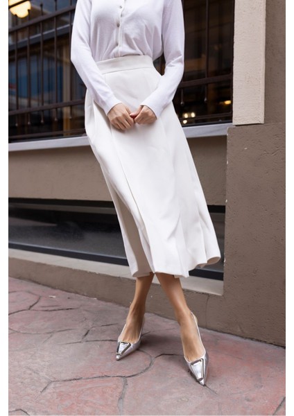 Grean Kadin Gumus Toka Detay Topuklu Ayakkabi fırsatları