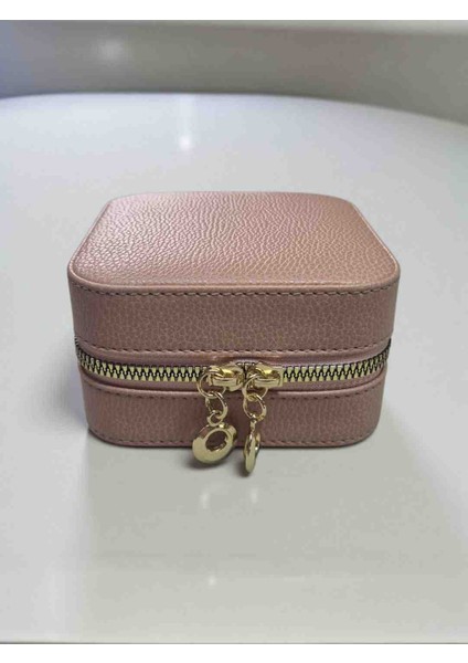 Şık Ahşap Deri Kaplama Saat Kutusu | 11×11×5 cm | Fermuarlı Takı & Saat Saklama Kutusu fiyatları