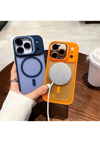 iPhone 17 Pro Max Safir Kamera Lens Koruma Hediyeli Magsafe Özellikli Standlı Mat Lüks Zırhlı Kılıf modelleri