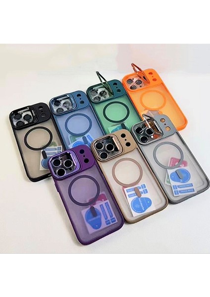 iPhone 17 Pro Max Safir Kamera Lens Koruma Hediyeli Magsafe Özellikli Standlı Mat Lüks Zırhlı Kılıf indirimleri