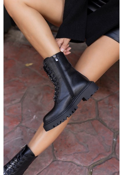 Commut Kadın Siyah Gercek Deri Postal Bot indirimleri