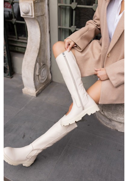 Raymom Kadin Siyah Gercek Deri Fermuarli Çizme indirimleri