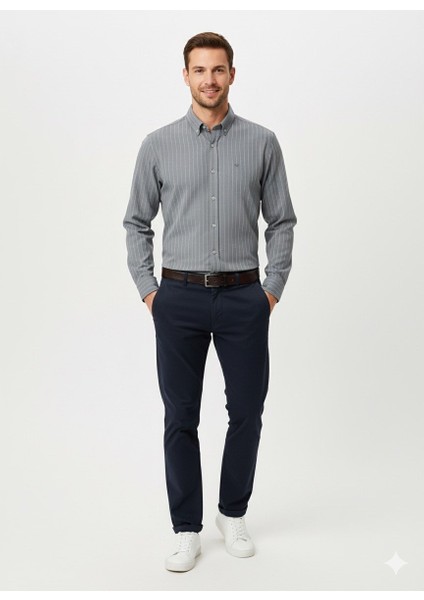 Erkek Örme Çizgili Uzun Kol Gömlek indirimleri