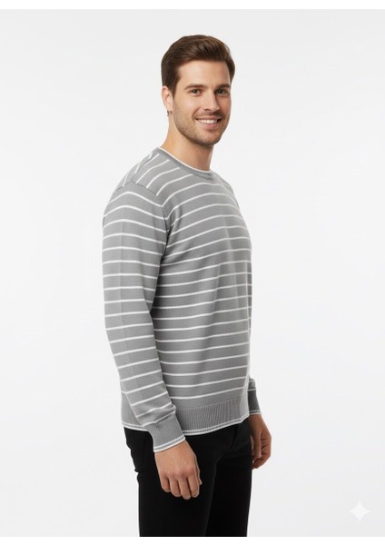 Erkek Çizgili Bisiklet Yaka Kazak 711 fiyatları