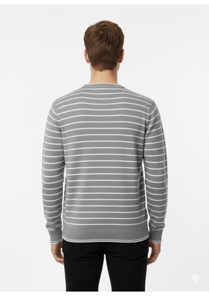 Erkek Çizgili Bisiklet Yaka Kazak 711 modelleri