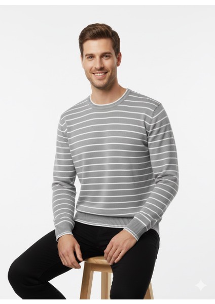 Erkek Çizgili Bisiklet Yaka Kazak 711 fırsatları