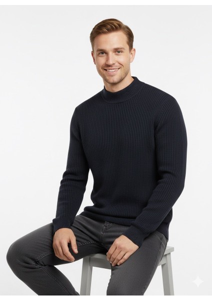 Erkek Büyük Beden Yarım Balıkçı Kazak 881 fırsatları