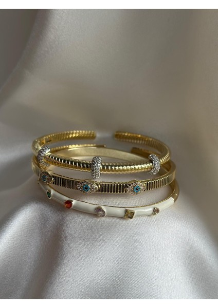 14 K Altın Kaplama Göz Detaylı Kelepçe fiyatları