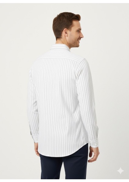 Erkek Örme Çizgili Uzun Kol Gömlek modelleri