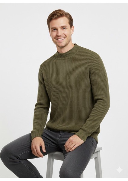 Erkek Büyük Beden Yarım Balıkçı Kazak 881 modelleri