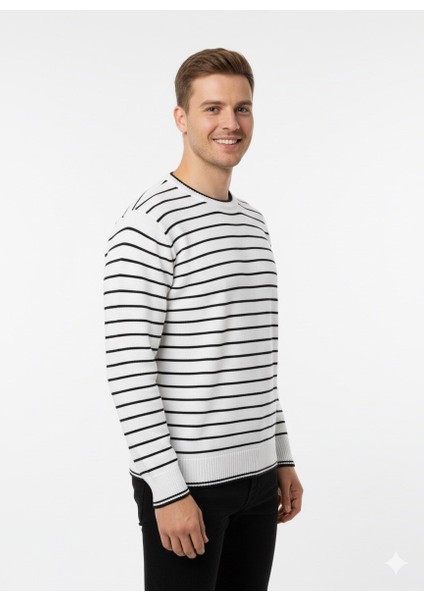 Erkek Çizgili Bisiklet Yaka Kazak 711 fiyatları