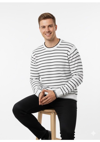 Erkek Çizgili Bisiklet Yaka Kazak 711 fırsatları