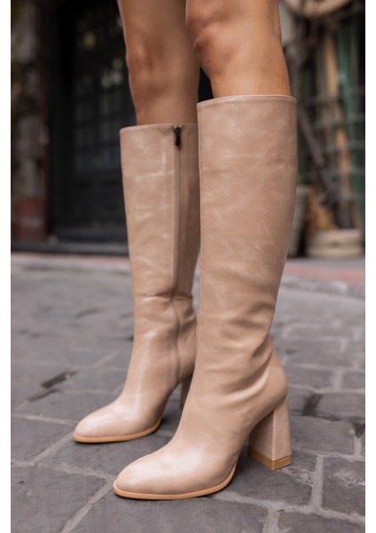 Zola Kadin Nude Desenli Malzeme Çizme modelleri