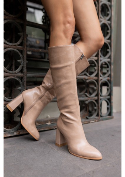 Zola Kadin Nude Desenli Malzeme Çizme indirimleri