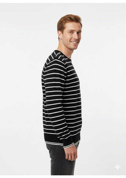 Erkek Çizgili Bisiklet Yaka Kazak 711 fiyatları