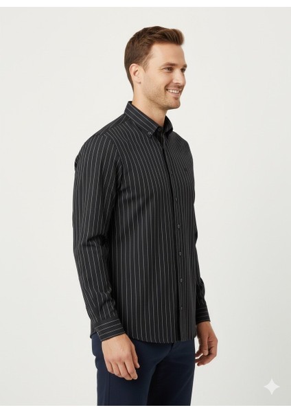 Erkek Örme Çizgili Uzun Kol Gömlek fiyatları