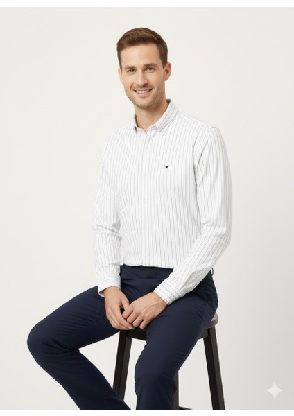 Erkek Örme Çizgili Uzun Kol Gömlek fırsatları