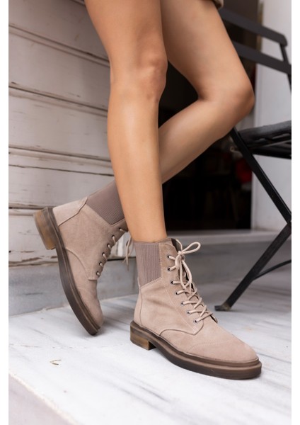 Brandt Kadın Kahve Gercek Suet Lastıklı Postal Bot