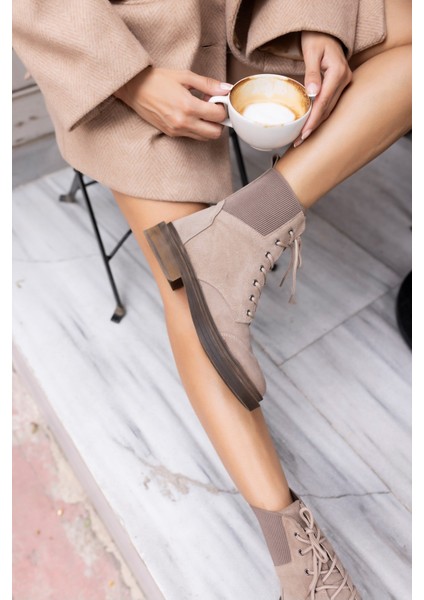 Brandt Kadın Kahve Gercek Suet Lastıklı Postal Bot modelleri