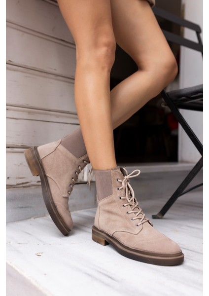 Brandt Kadın Kahve Gercek Suet Lastıklı Postal Bot