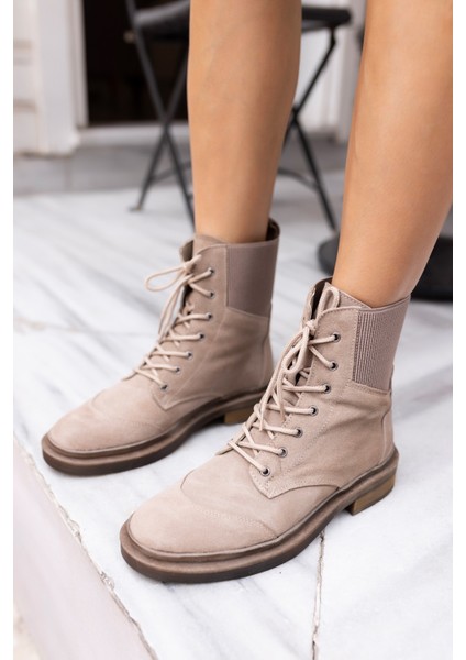 Brandt Kadın Kahve Gercek Suet Lastıklı Postal Bot