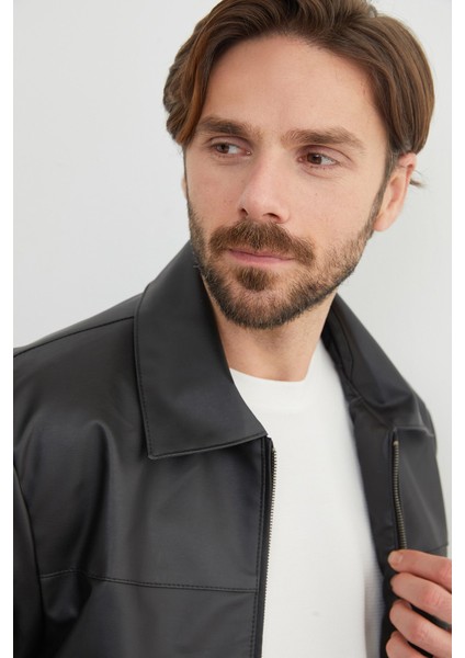 Gömlek Yaka Içi Peluş Astar Suni Deri Ceket fiyatları