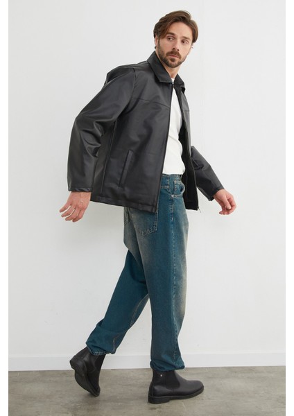 Gömlek Yaka Içi Peluş Astar Suni Deri Ceket indirimleri