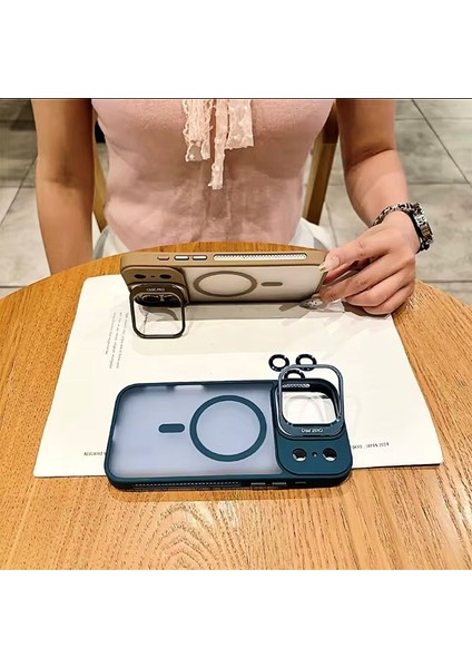 iPhone 17 Pro Max Safir Kamera Lens Koruma Hediyeli Magsafe Özellikli Standlı Mat Lüks Zırhlı Kılıf indirimleri