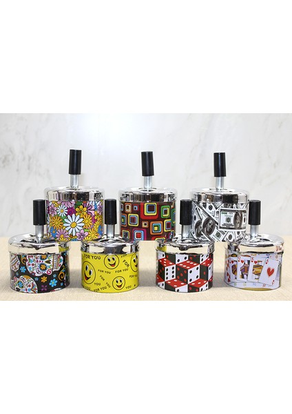 Küllük Yuvarlak Metal Renkli Basmalı Küçük Boy