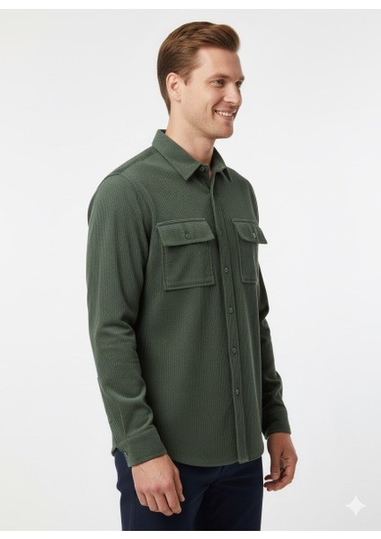 Erkek Örme Çizgili Uzun Kol Gömlek fiyatları