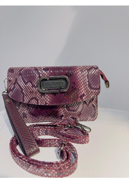 Yılan Desenli Mürdüm Çanta fiyatları