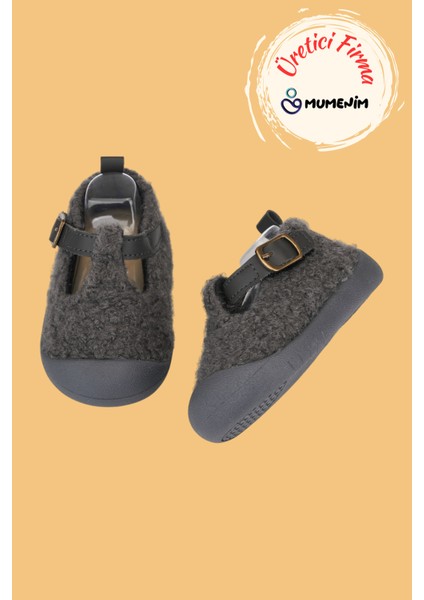 Togo Unisex Çocuk Bebek Siyah Günlük Babet Ayakkabısı - Ortopedik, Kaymaz Rahat ve Esnek