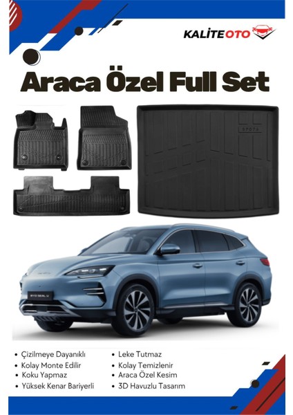 Byd Seal U Dm-I 2024-2025 Model Yumuşak Paspas+Üst Bagaj Havuzu Seti