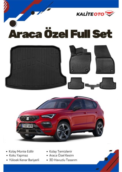 Seat Ateca 4x2 2025 Model Yumuşak Paspas+Bagaj Havuzu Seti