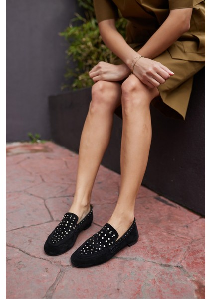 Toscana Kadın Siyah Gercek Suet Pim Detay Babet indirimleri