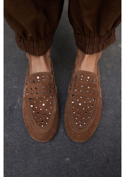 Toscana Kadın Siyah Gercek Suet Pim Detay Babet