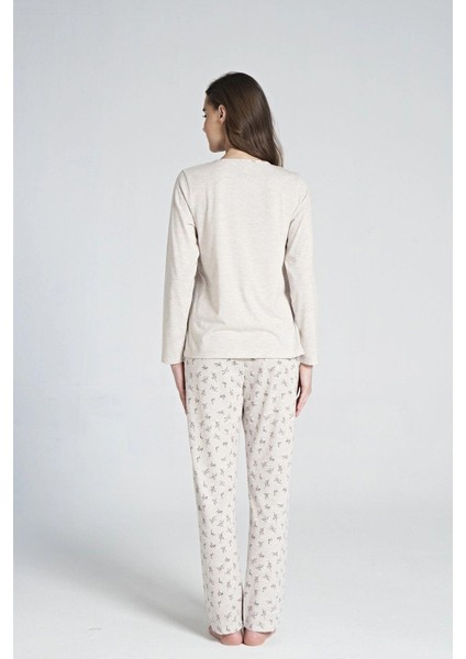 1711 Kadın Düğmeli Yaka Uzun Kollu Pijama Takım indirimleri