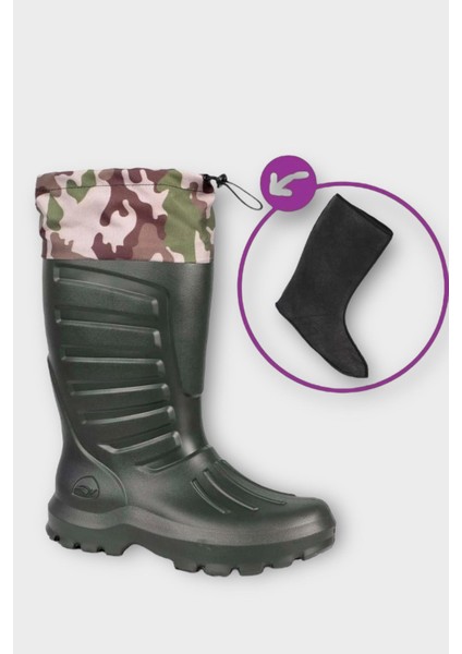 Termal Kamuflaj Desen Eva Kauçuk Ev Bahçe Hobi Avcı Çizmesi Haki