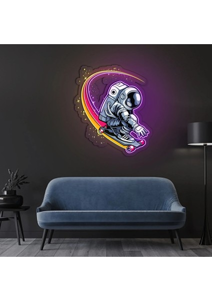 Kaykay Yapan Astronot Neon LED
