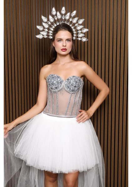 Siyah Taşlı El Yapımı Elegant Korse – Halloween Black Swan Korse