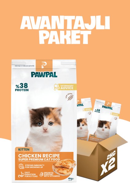 Tavuklu Süper Premium Yavru Kedi Maması 4kg | Hipoalerjenik – Düşük Tahıllı – Yüksek Proteinli fiyatları