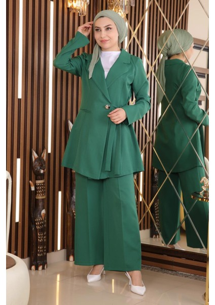 Kuşak Detaylı Takım Zümrüt MSW19106