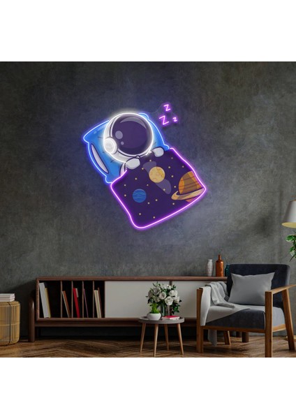 Uyuyan Astronot Neon LED