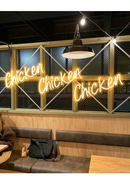 Chicken Chicken Chicken Neon LED Yazı
