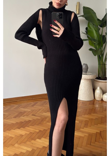 Triko Bluzlu Ithal Elbise Takım- Siyah fiyatları