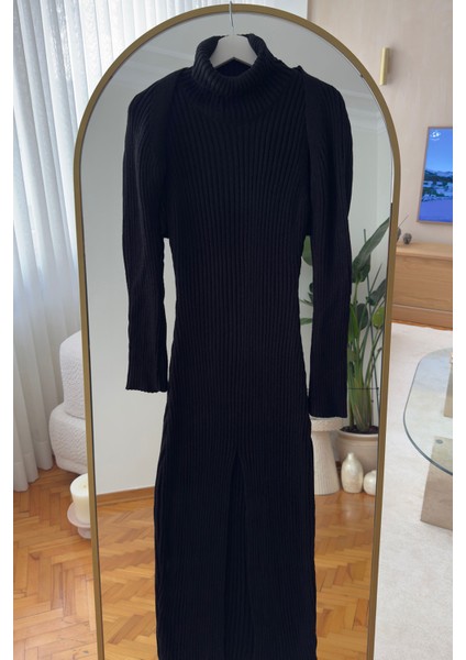 Triko Bluzlu Ithal Elbise Takım- Siyah indirimleri