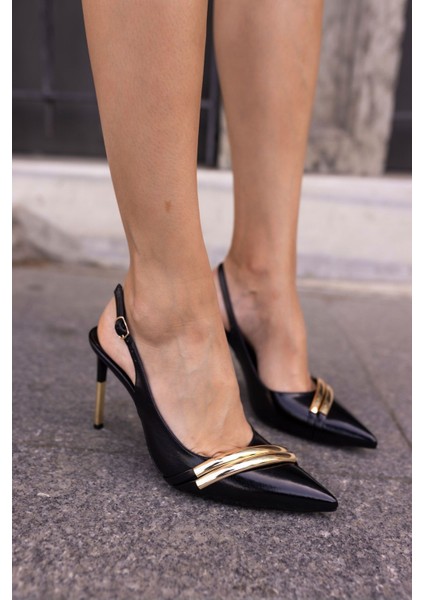 Hardy Kadin Gumus Saten Taşli Mini Topuklu Ayakkabi