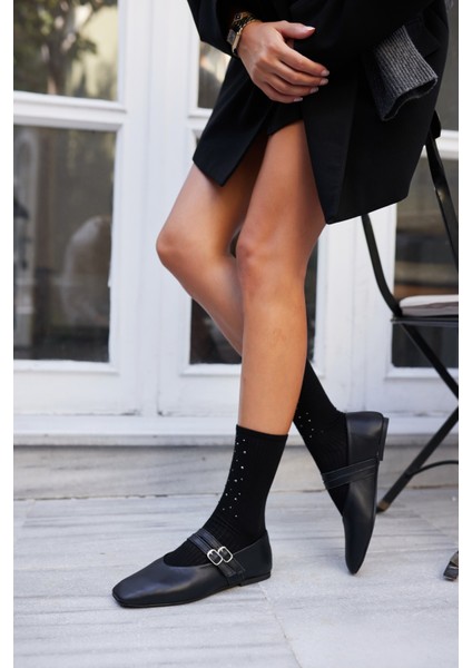 Reyes Kadın Siyah Leopar Detaylı Gercek Deri Babet fiyatları