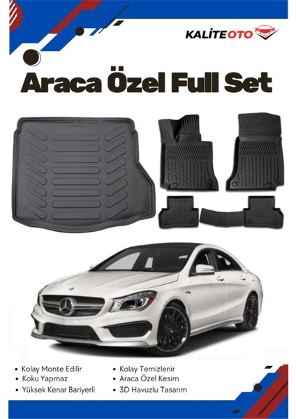 Mercedes Cla 2015 Model Yumuşak Paspas+Bagaj Havuzu Seti